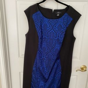 Black and royal blue illusion dress